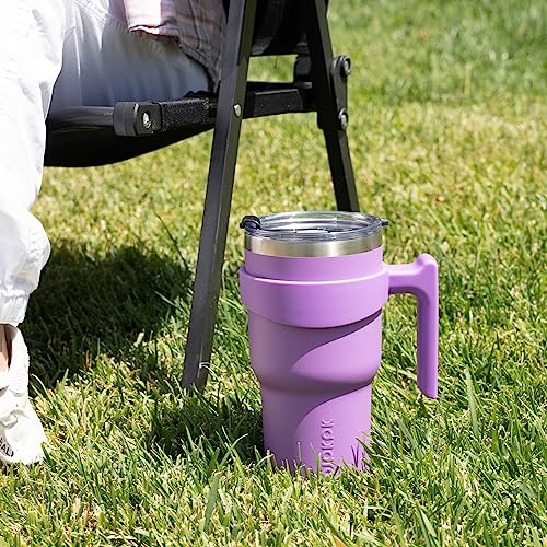 10oz Insulated Tumbler with Handle, Lid, Straw, Lavender