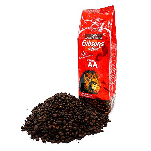 GIBSONS Kenya AA Whole Bean Coffee - Smooth & Flavorful Medium Roast