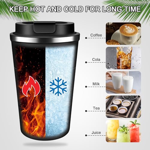 Insulated Coffee Mug Set with Leakproof Lid - 12oz & 17oz