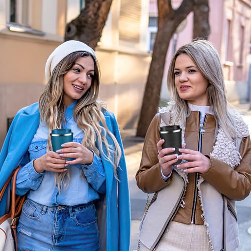 Insulated Coffee Mug Set with Leakproof Lid - 12oz & 17oz