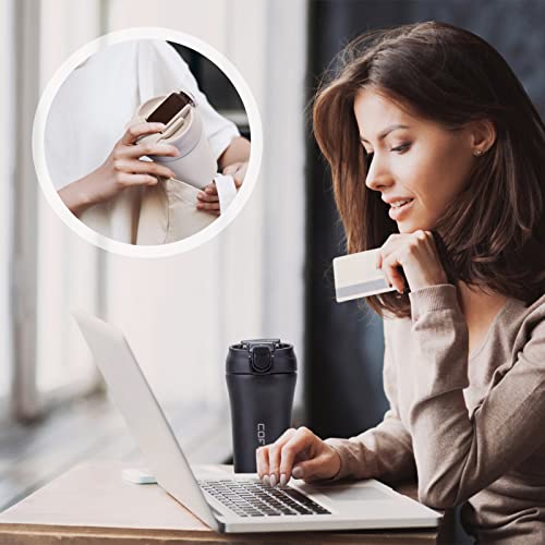 Travel coffee mug 2 pack, spill-proof with lid/straw