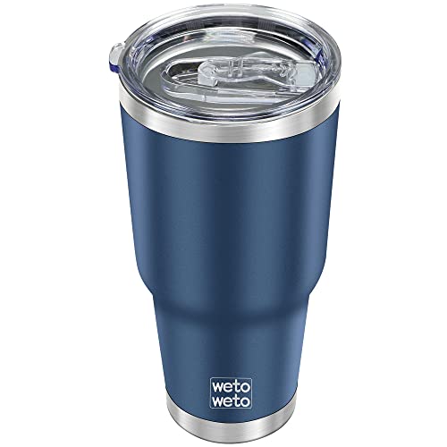 Stainless Steel Navy Blue Travel Coffee Tumbler Cup