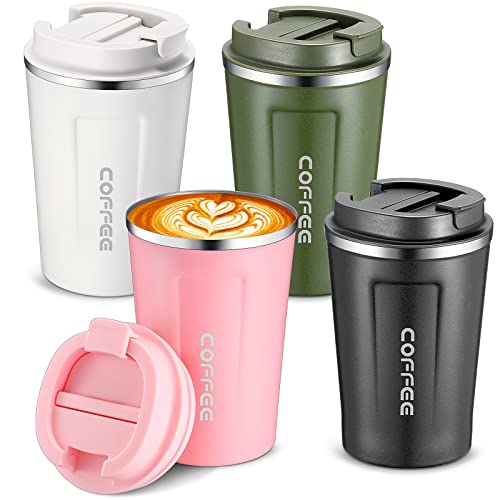 Insulated Coffee Travel Mug Set of 4 Colors
