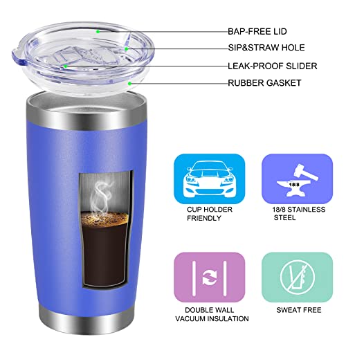 20oz Stainless Steel Tumbler with Lid and Straw
