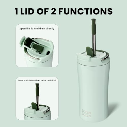 Insulated Coffee Tumbler with Lid and Straw 12oz