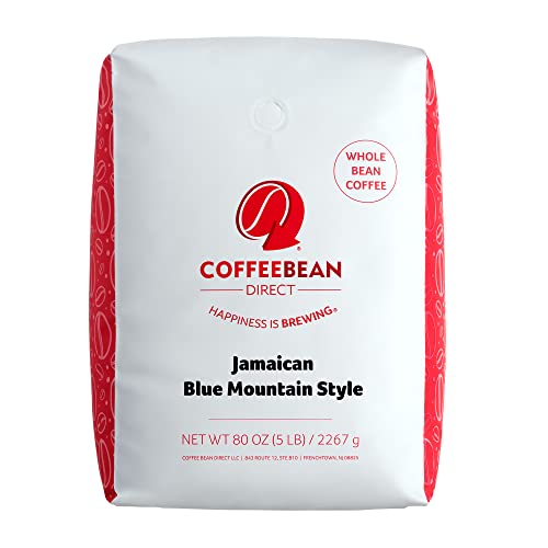 Jamaican Blue Mountain Style Whole Bean Coffee, 5 lbs