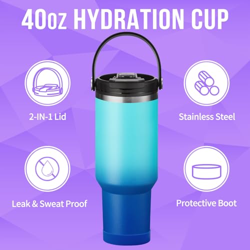 40 oz Stainless Steel Coffee Tumbler with Handle
