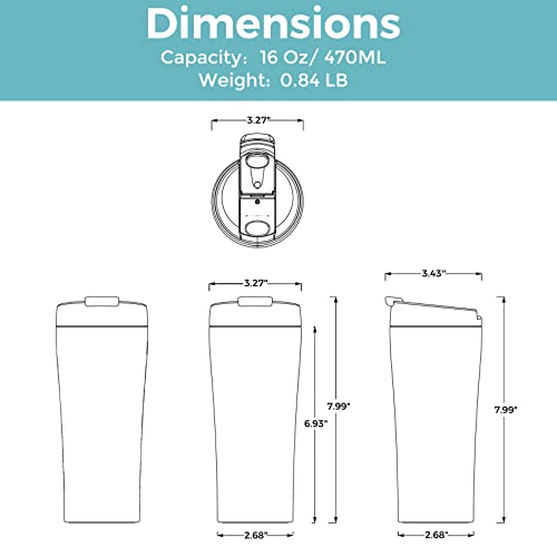 Black Stainless Steel 16 Oz Insulated Travel Tumbler