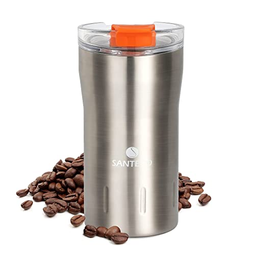 SANTECO Insulated Travel Coffee Mug, 12 oz Silver