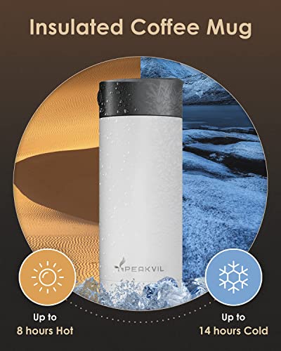 12 Oz Insulated Coffee Mug with Push Button Lid