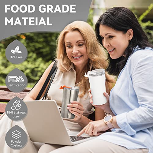 SANTECO Insulated Travel Coffee Mug, 12 oz Silver