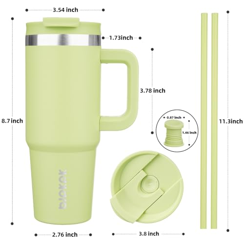 30oz Stainless Steel Insulated Tumbler with Handle & Straw