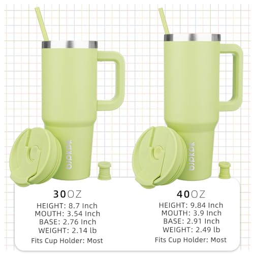 30oz Stainless Steel Insulated Tumbler with Handle & Straw