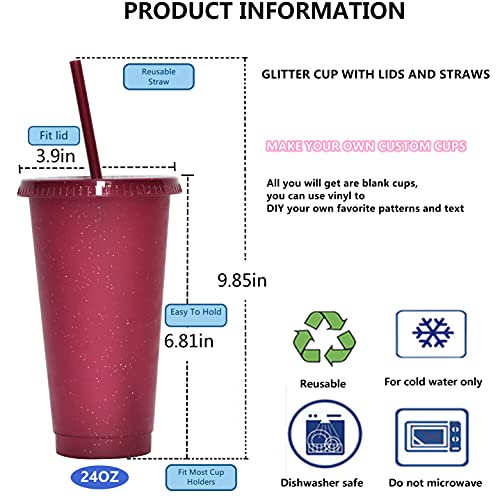 Rainbow Glitter Tumbler 5-Pack for Coffee Lovers