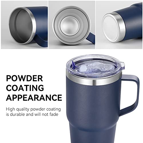 20oz Stainless Steel Tumbler with Handle, Lid, Straw