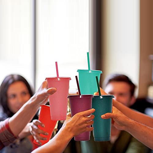 Rainbow Glitter Tumbler 5-Pack for Coffee Lovers