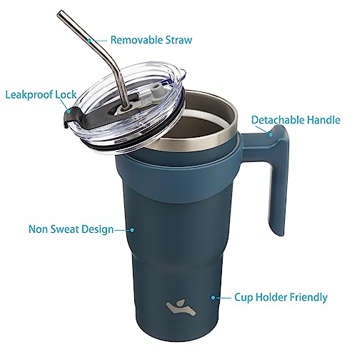 Konokyo 20oz Tumbler with Handle, Straws & Lid