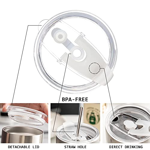 Handleless Insulated Travel Coffee Mug, Double-Walled Stainless Steel Cup