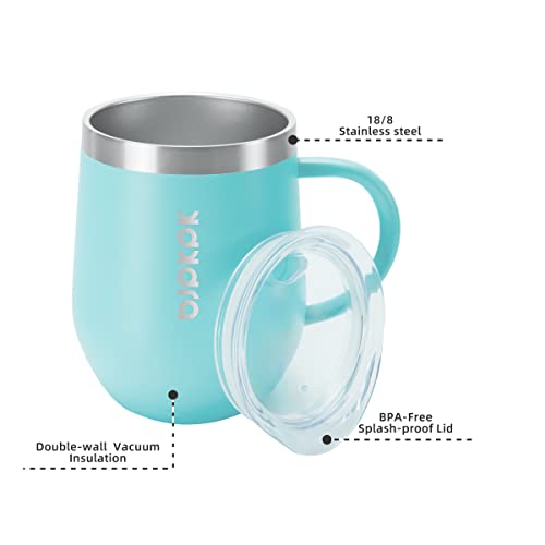 Turquoise Stainless Steel Coffee Tumbler Set, 12oz