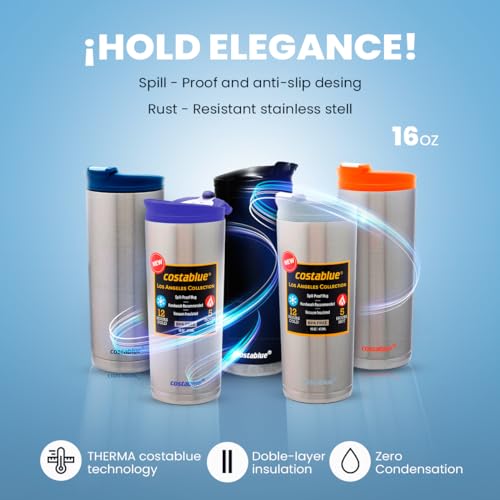 Costablue 16 Oz Stainless Steel Travel Coffee Mug