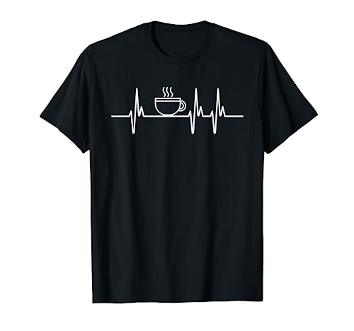 Funny Coffee Lover Caffeine Joke T-Shirt - Coffee Heartbeat