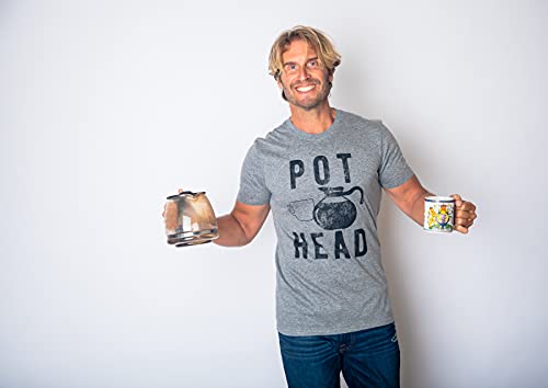 Funny Coffee Pot Head Graphic Tee for Guys