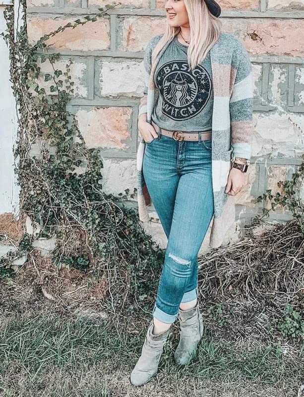 Basic Witch Coffee Tee for Women Halloween Graphic