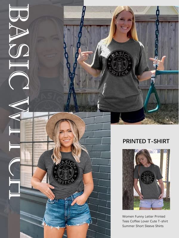 Basic Witch Coffee Tee for Women Halloween Graphic