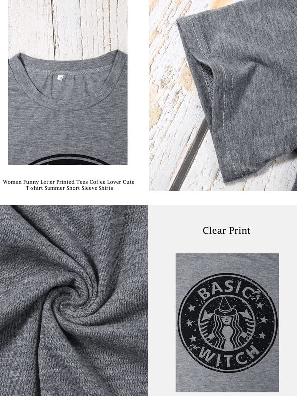 Basic Witch Coffee Tee for Women Halloween Graphic