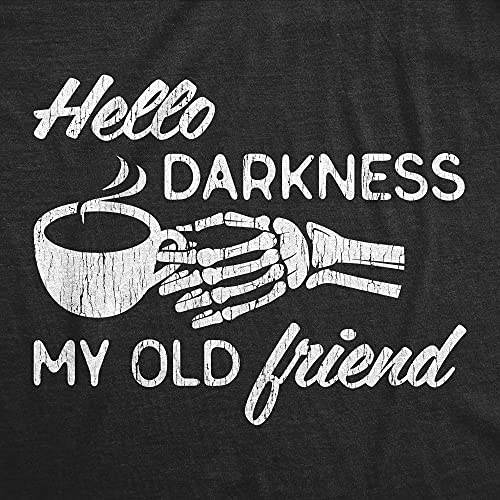 Hello Darkness Skeleton Coffee Lover Graphic Tee Women's