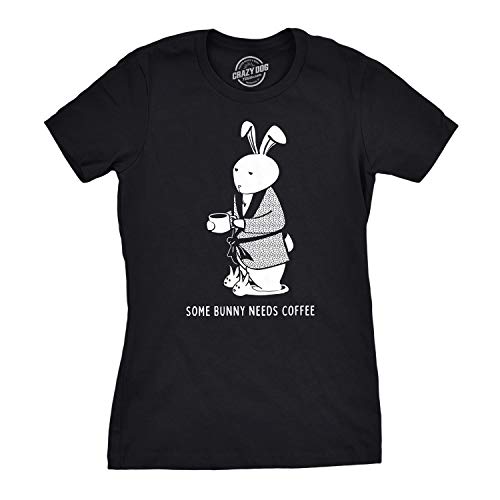 Women's Cute Some Bunny Needs Coffee Easter Tee