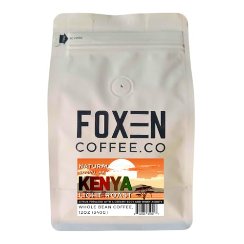 Foxen Coffee Kenya AA Natural, 12 oz, Light Roast