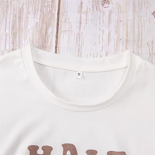 MODNTOGA Teacher Shirt Women Vintage Graphic Tee Tops Half Teacher Half Coffee T-Shirt Short Sleeve Retro Teacher Gift Shirts (White-T, S)