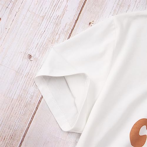 MODNTOGA Teacher Shirt Women Vintage Graphic Tee Tops Half Teacher Half Coffee T-Shirt Short Sleeve Retro Teacher Gift Shirts (White-T, S)