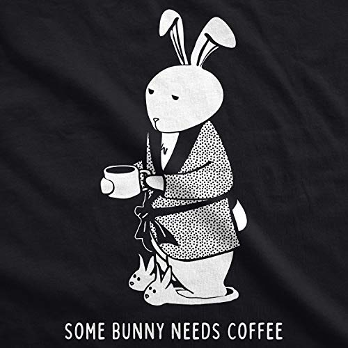 Womens Some Bunny Needs Coffee T Shirt Cute Easter Faith Sarcastic Girls Tee Funny Womens T Shirts Easter T Shirt for Women Funny Coffee T Shirt Women's Black - L