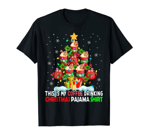 This Is My Coffee Drinking Christmas Pajama Shirt Coffee T-Shirt