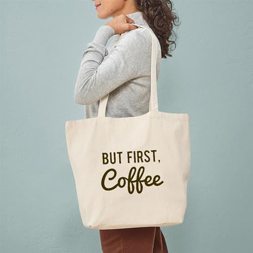 CafePress But First Coffee Tote Bag Canvas Tote Shopping Bag
