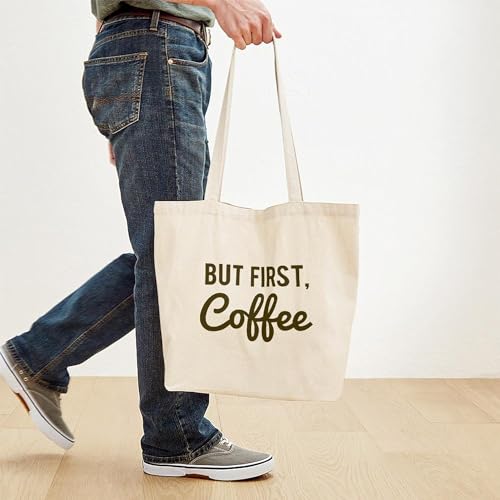 CafePress But First Coffee Tote Bag Canvas Tote Shopping Bag
