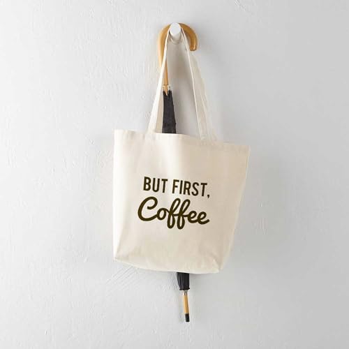CafePress But First Coffee Tote Bag Canvas Tote Shopping Bag