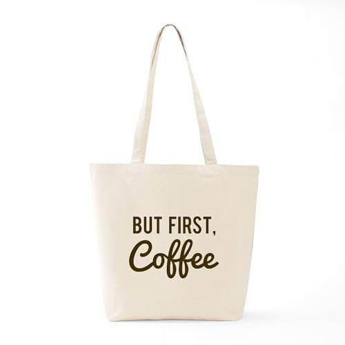 CafePress But First Coffee Tote Bag Canvas Tote Shopping Bag