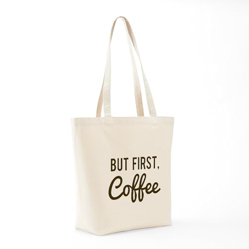 CafePress But First Coffee Tote Bag Canvas Tote Shopping Bag