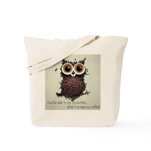 CafePress Owl Says COFFEE!! Tote Bag Canvas Tote Shopping Bag