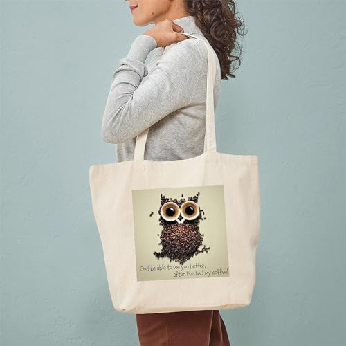 CafePress Owl Says COFFEE!! Tote Bag Canvas Tote Shopping Bag
