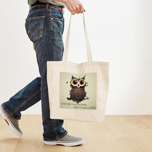 CafePress Owl Says COFFEE!! Tote Bag Canvas Tote Shopping Bag
