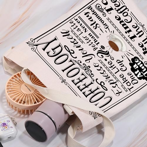 Coffee Lover Gift Caffeine Latte Coffeology Espresso Youself Shopping Bag Women Christmas Birthday Travel Tote Bag (Coffeology)
