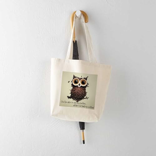 CafePress Owl Says COFFEE!! Tote Bag Canvas Tote Shopping Bag