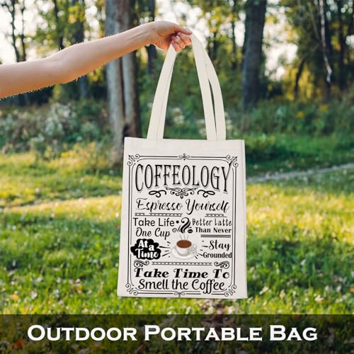 Coffee Lover Gift Caffeine Latte Coffeology Espresso Youself Shopping Bag Women Christmas Birthday Travel Tote Bag (Coffeology)
