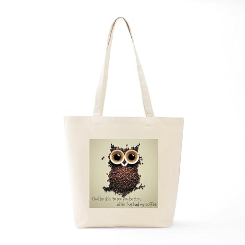 CafePress Owl Says COFFEE!! Tote Bag Canvas Tote Shopping Bag