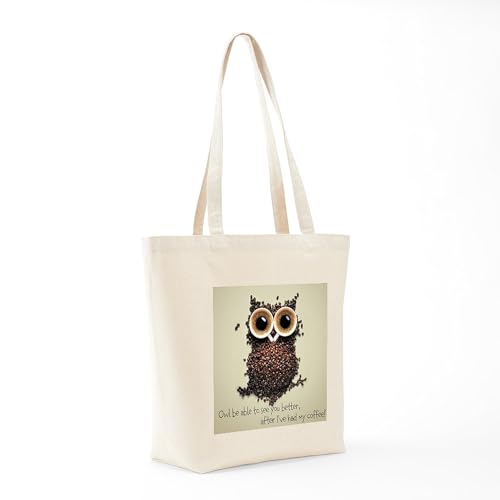 CafePress Owl Says COFFEE!! Tote Bag Canvas Tote Shopping Bag