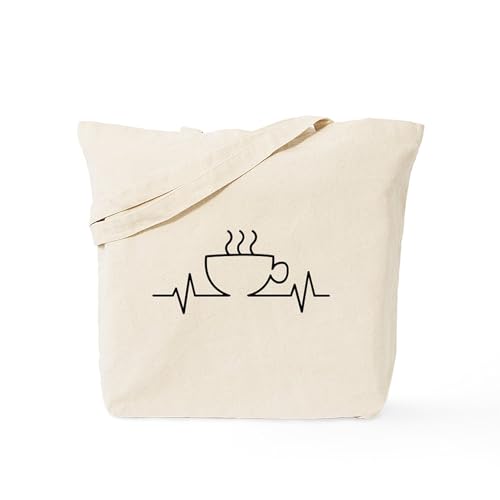 CafePress Coffee Heartbeat Tote Bag Canvas Tote Shopping Bag